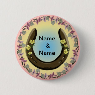 Amish Flower Hoefijzer Ronde Button 5,7 Cm