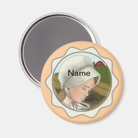 Amish Girl Bonnet Magneet (Voorkant / Achterkant)