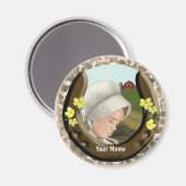Amish Hoefijzer Girl Magneet (Voorkant / Achterkant)