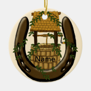 Amish Hoefijzer Wensput aangepaste naam ornament