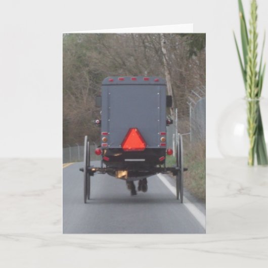 Amish Horse & Buggy Wenskaart Kaart (Voorkant)
