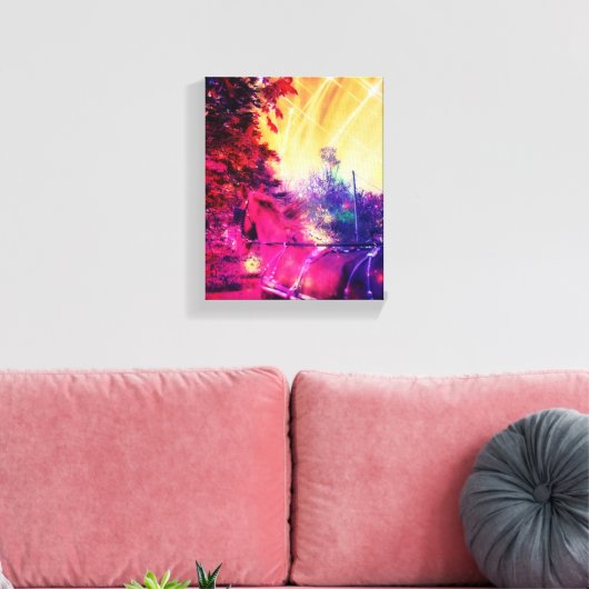 Amish Horse Fun Canvas Afdruk (Insitu (Woonkamer))