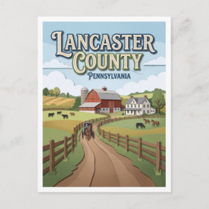 Amish-landbouwgrond langs Strasburg Road Lancaster Briefkaart