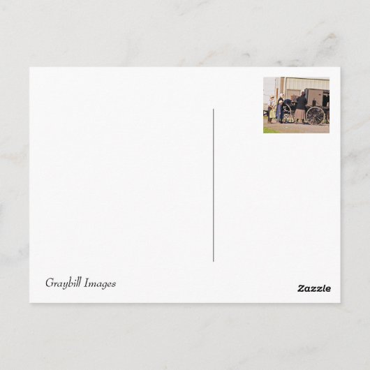 Amish Loading Buggy Briefkaart (Achterkant)