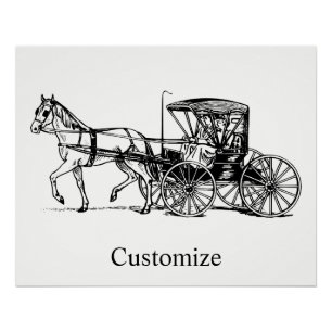 Amish paar in buggy Thunder_Cove Perfect Poster