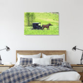 Amish paard en buggy bij Berlijn, Ohio. Canvas Afdruk (Insitu (Slaapkamer))
