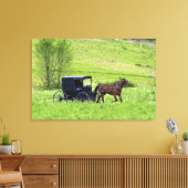 Amish paard en buggy bij Berlijn, Ohio. Canvas Afdruk (Insitu (Woonkamer))