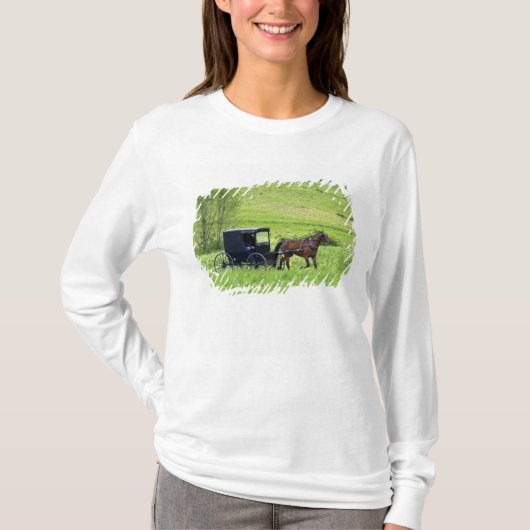 Amish paard en buggy bij Berlijn, Ohio. T-shirt (Voorkant)