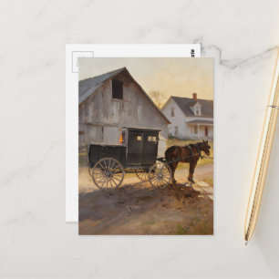 Amish paard en buggy briefkaart