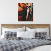 Amish Paard Grunge Canvas Afdruk (Insitu (Slaapkamer))