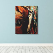 Amish Paard Grunge Canvas Afdruk (Insitu (Houten vloer))