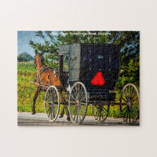 Amish Paard Kar Indiana. Legpuzzel