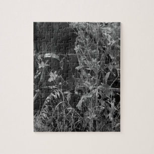 Amish Paard Zwart en Wit Grunge Legpuzzel