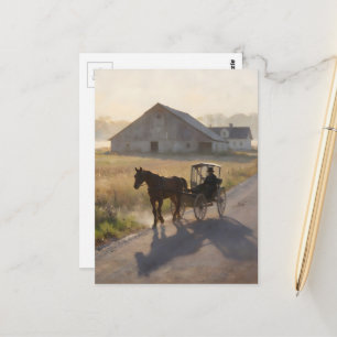 Amish Paarden Schilderij Briefkaart