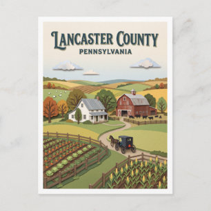 Amish platteland nabij Intercourse Pennsylvania Briefkaart