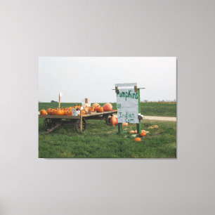 Amish Pompoenveld Boerderij Fotografie Wand Kunst Canvas Afdruk