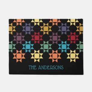 Amish Quilt Print Bright kleuren op maat Deurmat