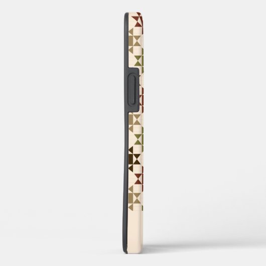 Amish Quilt Print Cream, bruin gepersonaliseerd Case-Mate iPhone Case (Achterkant / Rechts)