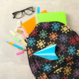 Amish Quilt Print Heldere kleuren met patroon Bedrukte Rugzak