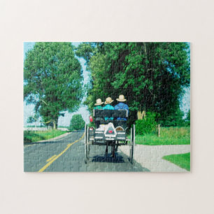 Amish rijtuig Indiana. Legpuzzel