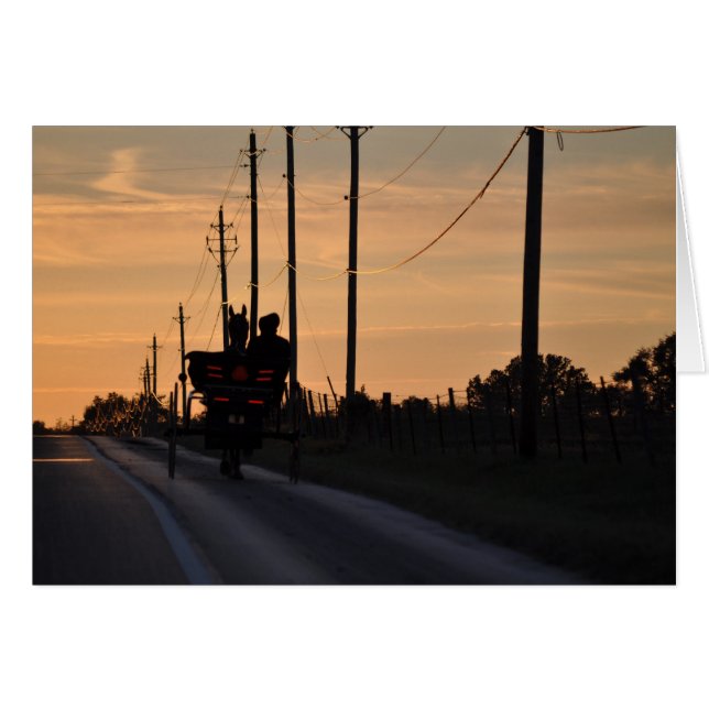 Amish Sunset Silhouette (Voorkant Horizontaal)