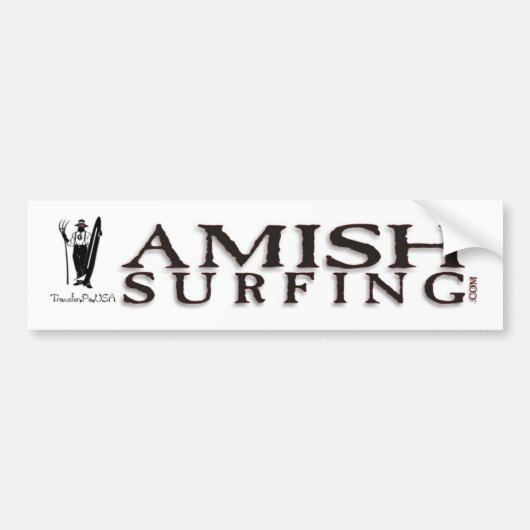 Amish Surfing Bumpersticker (Voorkant)