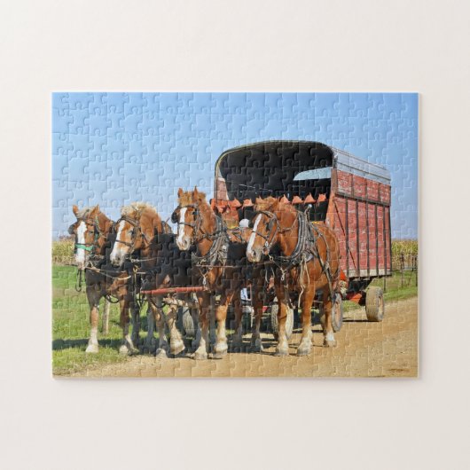Amish Team of Vier Legpuzzel (Horizontaal)