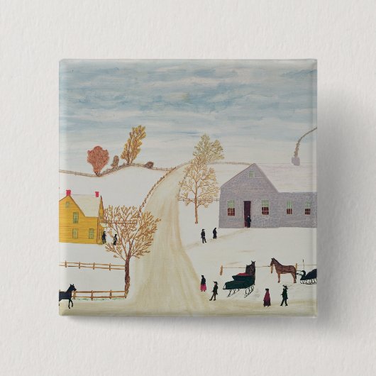 Amish Village Vierkante Button 5,1 Cm (Voorkant)