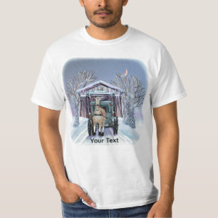 Amish Winter Overdekte Brug T-shirt