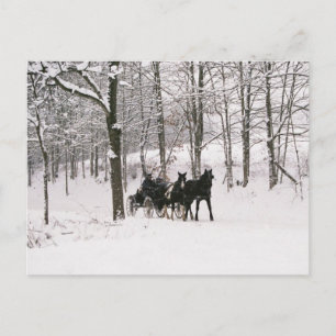 Amish Winter Snow Scene-Briefkaart Briefkaart