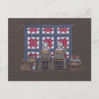 Amish Women Quilting Briefkaart