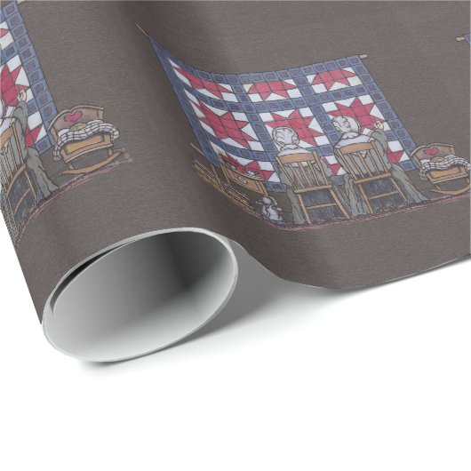 Amish Women Quilting Cadeaupapier (Rol Hoek)