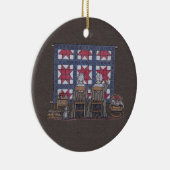 Amish Women Quilting Keramisch Ornament (Rechts)