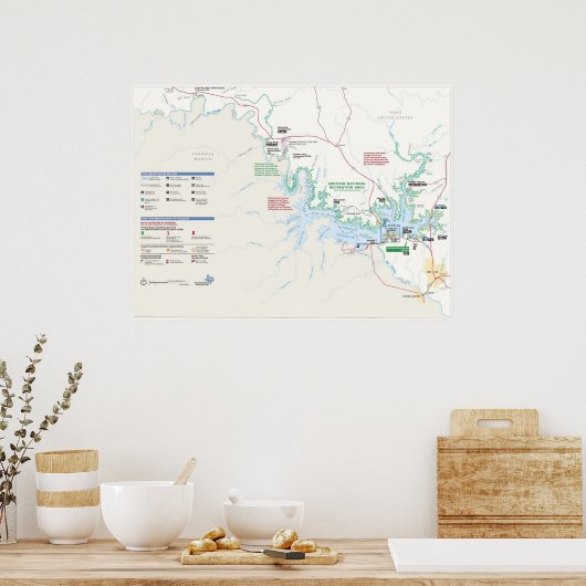 Amistad National Recreation Area Map Poster (Keuken)