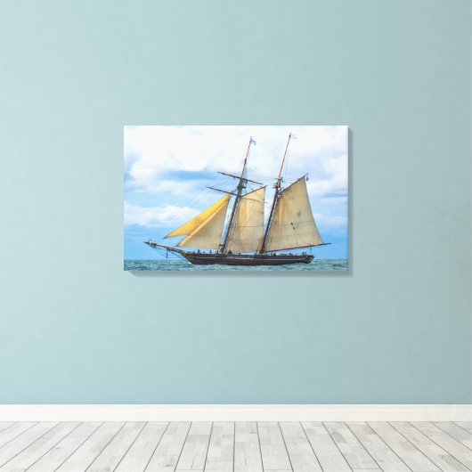 Amistad under Sail Canvas Afdruk (Insitu (Houten vloer))