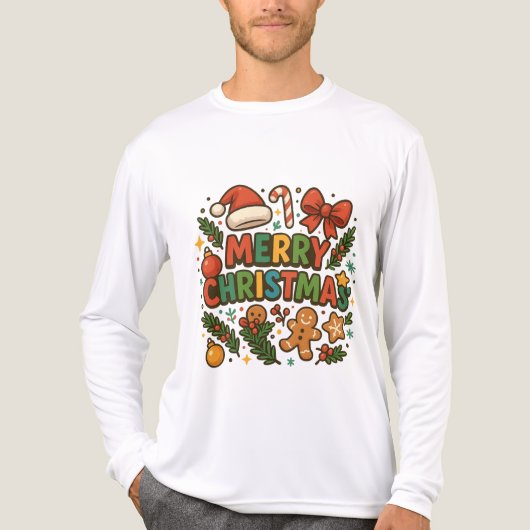 AMITA | Merry Christmas Party Tee Tri-Blend Shirt (Voorkant volledig)