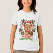 AMITA  - Merry Christmas Reindeer Tri-Blend Shirt (Voorkant)