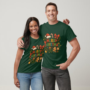 AMITA T-shirt de fête de Noël joyeuse