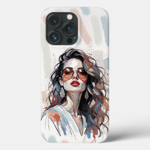 AMITA Zachte Pastel Kunst Vrouw Telefoonhoesjes iPhone 13 Pro Hoesje