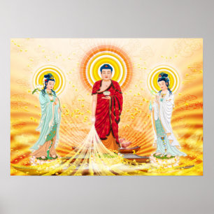 Amitabha Boeddha en Bodhisattva Poster