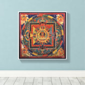 Amitayus mandala, 19e-eeuwse Tibetaanse school Canvas Afdruk (Insitu (Houten vloer))