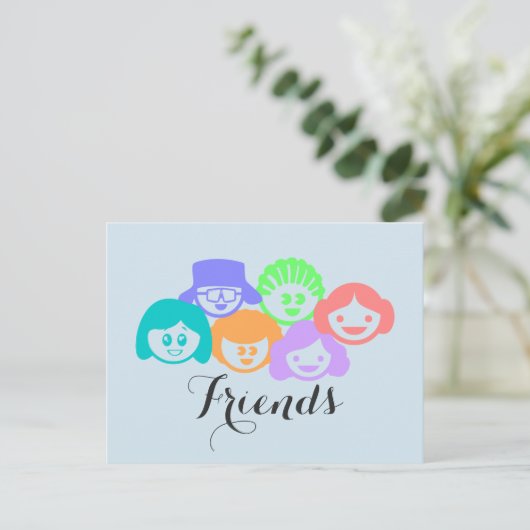 Amitié "Amis", Carte postale. (Debout devant)