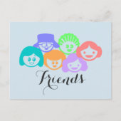 Amitié "Amis", Carte postale. (Devant)