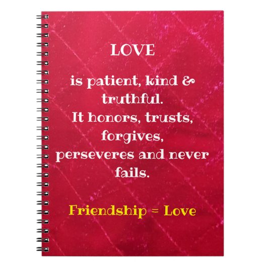Amitié = Amour Carnet spiral (Devant)