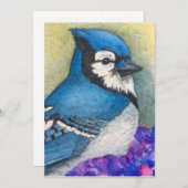 Amitié Bluejay Bird Carte de remerciements Blue Ja (Devant / Derrière)
