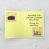 Amitié / Carte de remerciements Amoureux des chats (Intérieur)