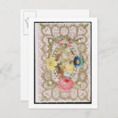 Amitié, carte Valentine, c.1870 (litho couleur o (Devant / Derrière)