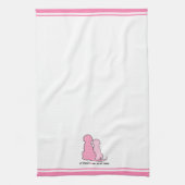 Amitié Chiens roses Valentines Serviette de cuisin (Vertical)