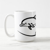 Amitié des coeurs dauphins Emble Mug à deux tons, (Gauche)