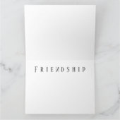 Amitié en noir et blanc Carte de voeux encadrée (Intérieur)